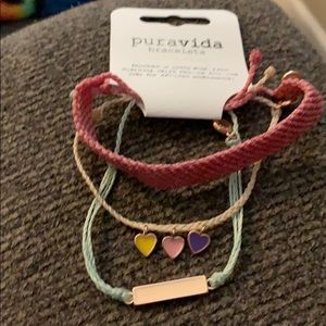Heart bracelet stack from Pura Vida